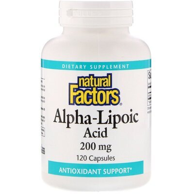Альфа-ліпоєва кислота Natural Factors Alpha-Lipoic Acid 200 мг, 120 капсул