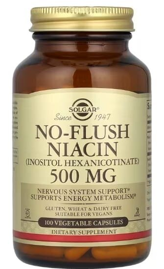 Ніацин Solgar No-Flush Niacin 500 мг вег. капсули №100