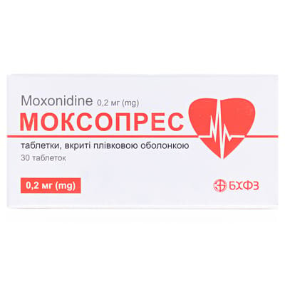 Моксопрес таблетки, в/плів. обол. по 0.2 мг №30 (10х3)