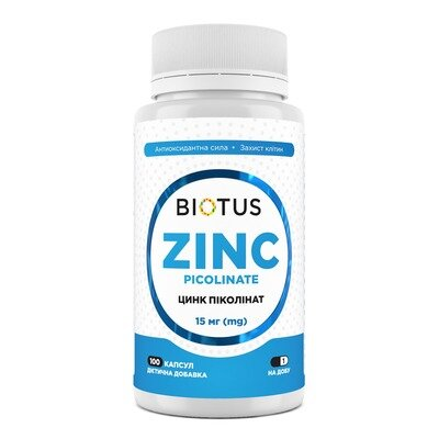 Цинк піколінат Biotus Zinc Picolinate капсули по 15 мг №100