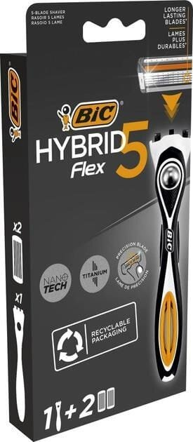 Станок для гоління Bic Flex 5 Hibrid чоловічий з 2 змінними картриджами