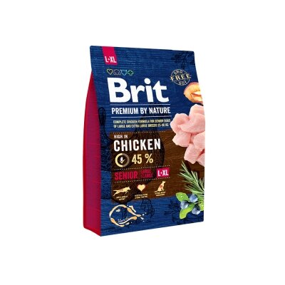 Корм сухий Brit Premium Senior L + XL для літніх собак великих і гігантських порід зі смаком курки, 15 кг
