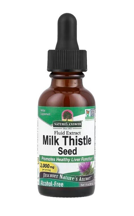 Розторопша Nature's Answer Milk Thistle 2000 мг рідкий екстракт без спирту, 30 мл