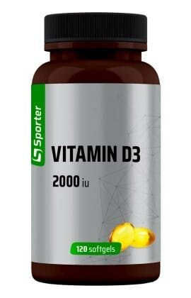 Вітамін Д3 Sporter Vitamin D3 2000 ME, 120 м'яких гелевих капсул