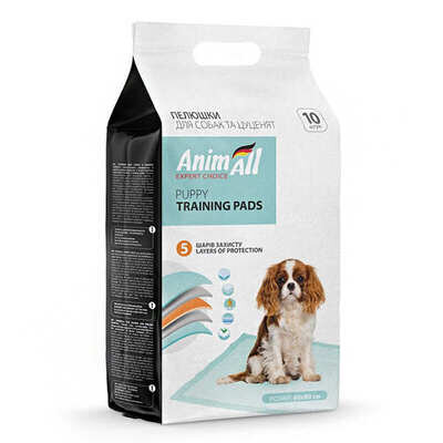 Пелюшки для собак та цуценят AnimAll Puppy Training Pads 60 х 90 см, 10 штук