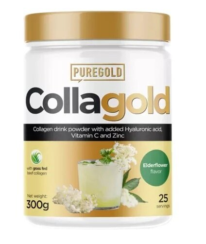 Колаген Pure Gold CollaGold Eldelflower з гіалуроновою кислотою, вітаміном С та цинком, зі смаком бузини, 300 г