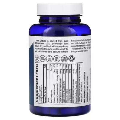 Кораловий кальцій та культові мікроелементи Trace Minerals Coral Calcium + Iconic Trace Minerals, 60 вегетаріанських капсул