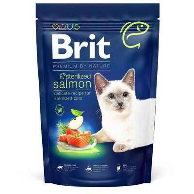 Корм сухий Brit Premium by Nature Cat Sterilized Salmon для стерилізованих котів з лососем, 300 г