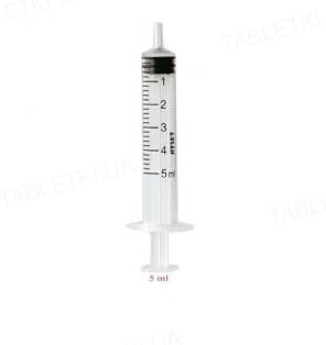 Шприц 5 мл Ayset 3-х компонентний з голкою G22 х 1 1/2 (0,7 х 38 мм), 1 штука