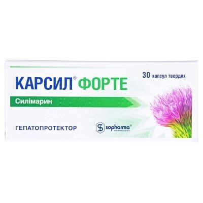 Карсил форте капсули тв. по 90 мг №30 (6х5)