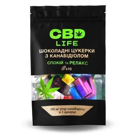 Цукерки шоколадні CBD life з канабідіолом, 10 штук