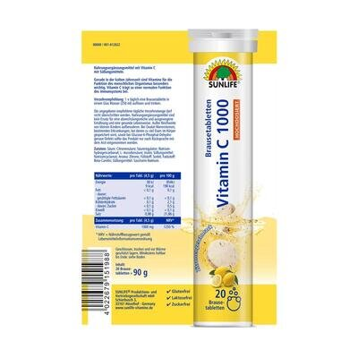 Вітаміни Sunlife Vitamin C 1000 таблетки шипучі №20