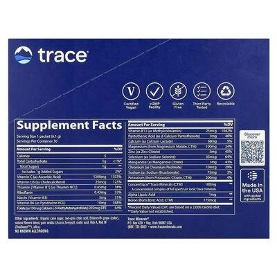 Електроліти Trace Minerals Electrolyte Stamina Power Pak зі смаком ягоди асаї, 30 пакетів