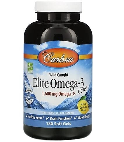 Омега-3 Carlson Labs Elite Omega-3 Gems, лимон, 180 желатинових капсул
