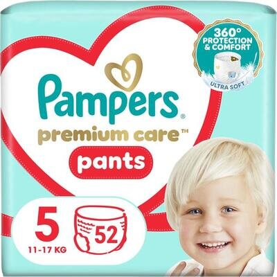 Підгузки-трусики Pampers Premium Care Pants дитячі розмір 5, 12-17 кг, 52 шт