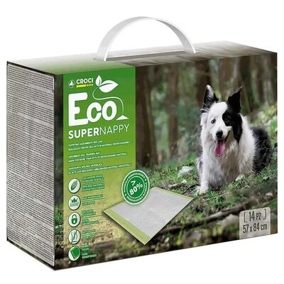 Пелюшки для собак Croci Super nappy Eco абсорбуючі 57 см х 84 см, 14 штук