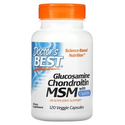 Глюкозамін хондроїтин МСМ Doctor's Best Glucosamine Chondroitin MSM with OptiMSM, 120 вегетаріанських капсул
