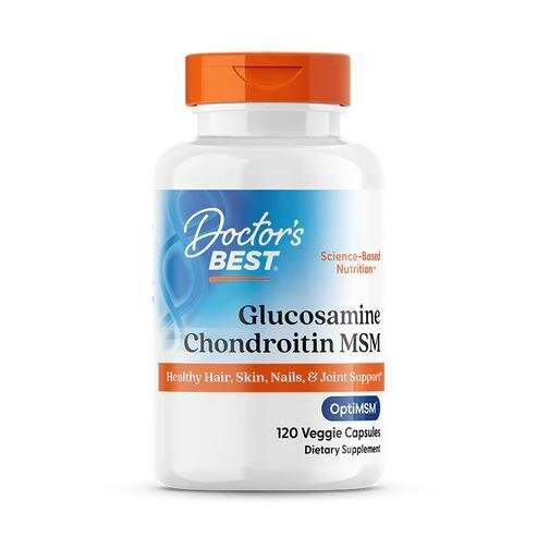 Глюкозамін хондроїтин МСМ Doctor's Best Glucosamine Chondroitin MSM with OptiMSM, 120 вегетаріанських капсул