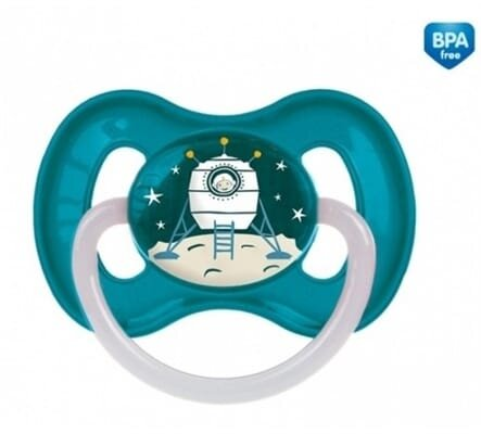 Пустушка латексна Canpol Babies 23/222_blu Space кругла 6-18 місяців, 1 шт