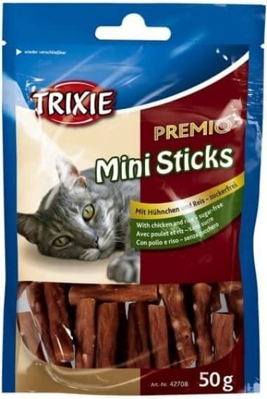 Ласощі для котів Trixie 42708 Premio Mini Sticks курка/рис, 50 г