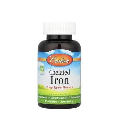 Залізо Carlson Labs Chelated Iron 27 мг, 250 таблеток