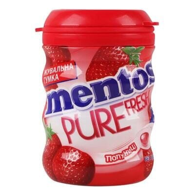 Жувальна гумка Mentos Pure Fresh зі смаком Полуниці, 56 г
