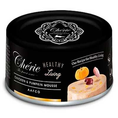 Корм вологий Cherie Healthy Living мус з куркою і гарбузом для дорослих котів, 80 г