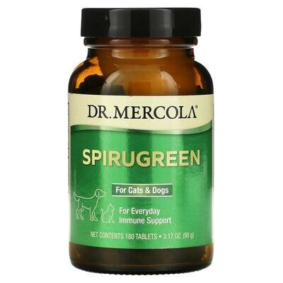 Добавка для імунітету для котів та собак Dr. Mercola SpiruGreen, 180 таблеток