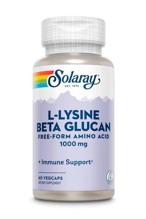 L-лізин Бета-глюкан Solaray 1000 мг, 60 капсул