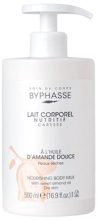 Молочко для тіла Byphasse Nourishing зволожуюче з олією мигдалю, помпа, 500 мл