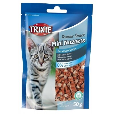 Ласощі для кішок Trixie 42741 Trainer Snack Mini Nuggets з котячою м'ятою, куркою та тунцем, 50 г