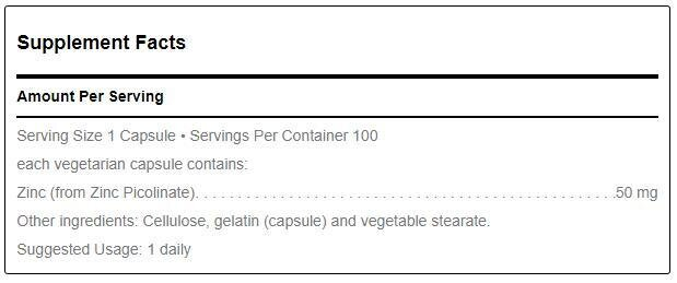 Цинк піколінат Douglas Laboratories Zinc Picolinate 50 мг, 100 капсул