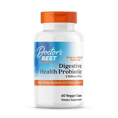 Травний пробіотик Doctor's Best Digestive Probiotic 2 Billion with LactoSpore 2 млрд КУО, 60 вегетаріанських капсул