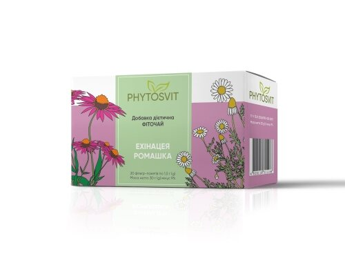 Фіточай Phytosvit Ехінацея-Ромашка по 1,5 г №20 в філ.-пак.