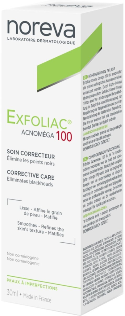 Крем для обличчя Noreva Exfoliac Acnomega 100 матуючий, 30 мл