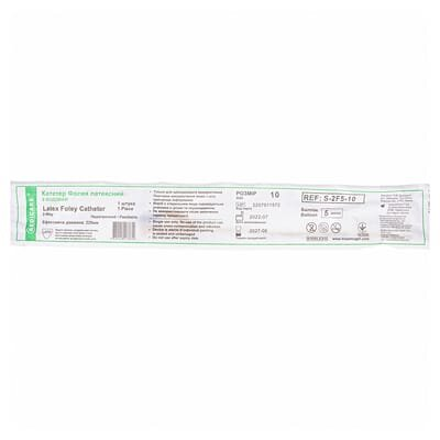 Катетер урологічний Medicare Latex Foley Catheter 2-Way тип Фолея латексний 10 Fr, 2-ходовий, 1 штука