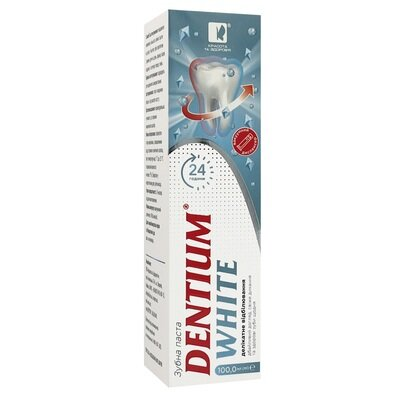Зубна паста Dentium White делікатне відбілювання, вакуумний диспенсер, 100 мл