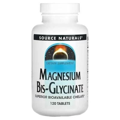 Магній Бісгліцинат Source Naturals Magnesium Bis-Glycinate, 120 таблеток
