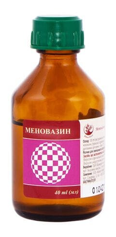 Меновазин розчин д/зовн. заст., спирт. по 40 мл у флак.