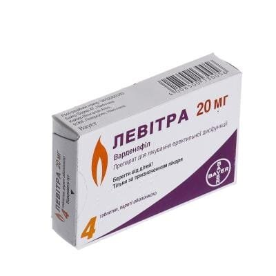 Левітра таблетки, в/о по 20 мг №4