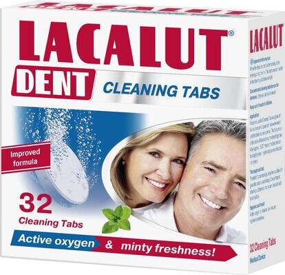 Таблетки Lacalut Dent для очищення зубних протезів, 32 штуки