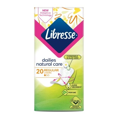 Прокладки щоденні гігієнічні Libresse Dailies Natural Care Regular, 20 шт