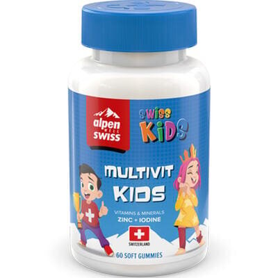Мультивіт Кідс Swiss Kids зі смаком полуниці м'які желейки №60