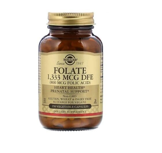 Фолат Solgar Folate 1,333 мкг DFE (800 мкг FOLIC ACID) вег. капсули №250