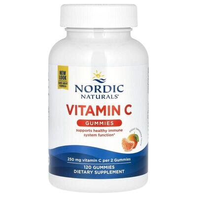 Вітамін C Nordic Naturals Vitamin C Gummies 250 мг, мандарин, 120 жувальних пастилок