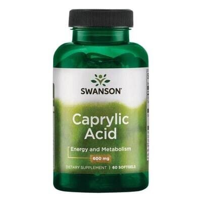 Каприлова кислота Swanson Caprylic Acid 600 мг, 60 м'яких капсул