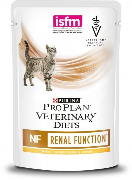 Корм вологий для дорослих кішок Purina Pro Plan Veterinary Diets NF Renal Function при хворобах нирок, шматочки в підливі з куркою, 85 г