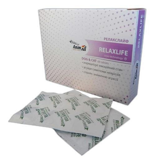 Релакслайф AnimAll VetLine FitoLine Relaxlife для собак та котів, 60 таблеток