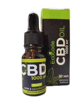 Олія CBD Канабідіол Ecocode 1000 мг (10%), 10 мл