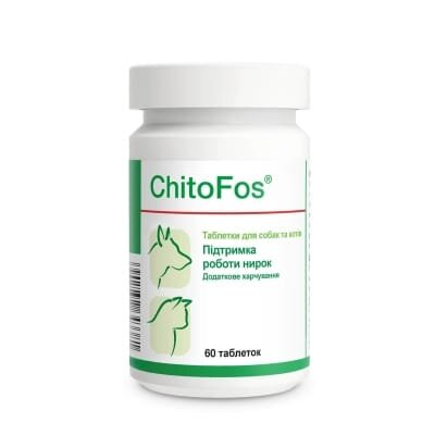 ЧітоФос Dolfos ChitoFos для підтримки функції нирок для собак і кішок, 60 таблеток
